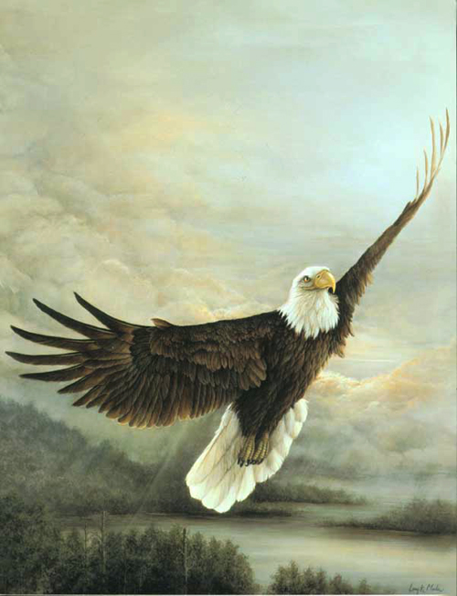 "Time to Soar" Bald Eagle by American wildlife artist Larry K. Martin